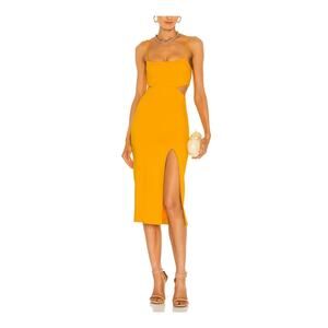 H:Ours 'Haydon' Yellow Rayon Dress Size S